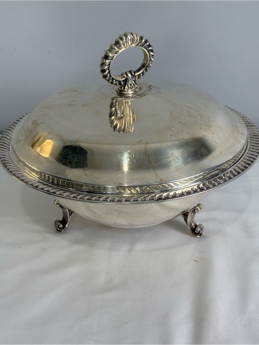 Antique W&S Blackinton Silver Plate Vegetable Serving or Casserole Dish w/lid